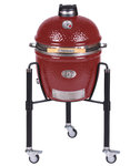 Kamado Monolith Junior Pro Series 2.0 in Red with cart