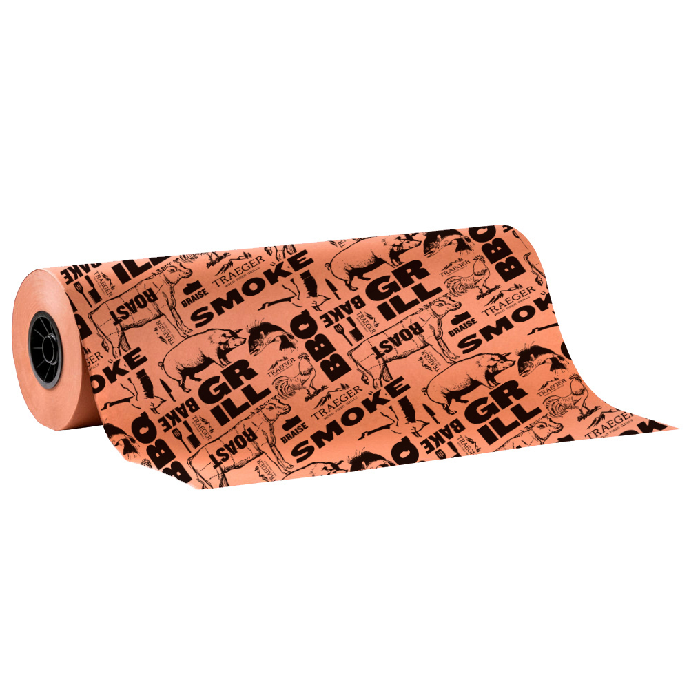 Rosa/Melocotón carnicero rollo de papel 18 x 150 en Durable Carry Tubo 
