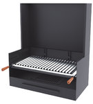 Charcoal & Wood Barbecue 60 cm with Windscreen