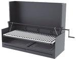 Charcoal & Wood Barbecue 100 cm with Windscreen & Elevator