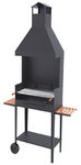 Charcoal & Wood Barbecue 60 cm with Chimney & Cart
